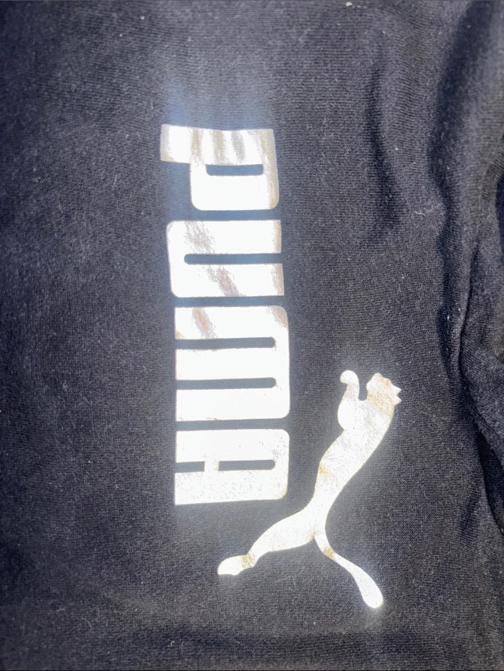 Puma Black Kids' Hooded Sweatshirt with Metallic Logo